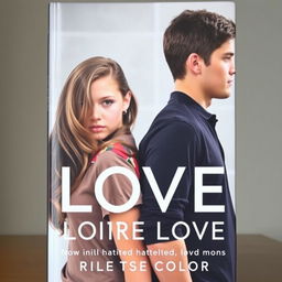 A realistic book cover featuring a handsome boy and a beautiful girl at the forefront