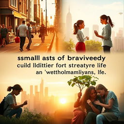 A powerful visual representation of the idea that small acts of bravery build the strength for an extraordinary life