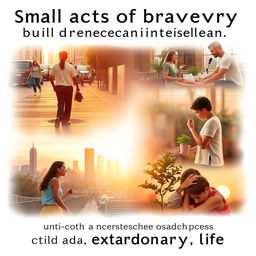 A powerful visual representation of the idea that small acts of bravery build the strength for an extraordinary life