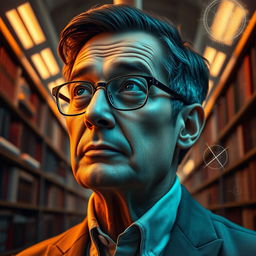 A portrait of the world's smartest person, showcasing their intelligence and depth of thought