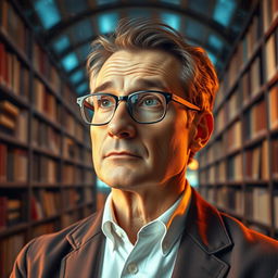 A portrait of the world's smartest person, showcasing their intelligence and depth of thought