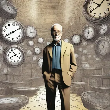 In the science fiction novel, the protagonist discovers a way to put time in abeyance, effectively stopping the aging process.