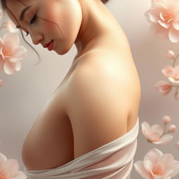 An elegant and tasteful artistic representation of the beauty of the female form, highlighting the aesthetics of femininity