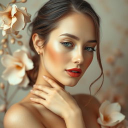 An elegant and tasteful artistic representation of the beauty of the female form, highlighting the aesthetics of femininity