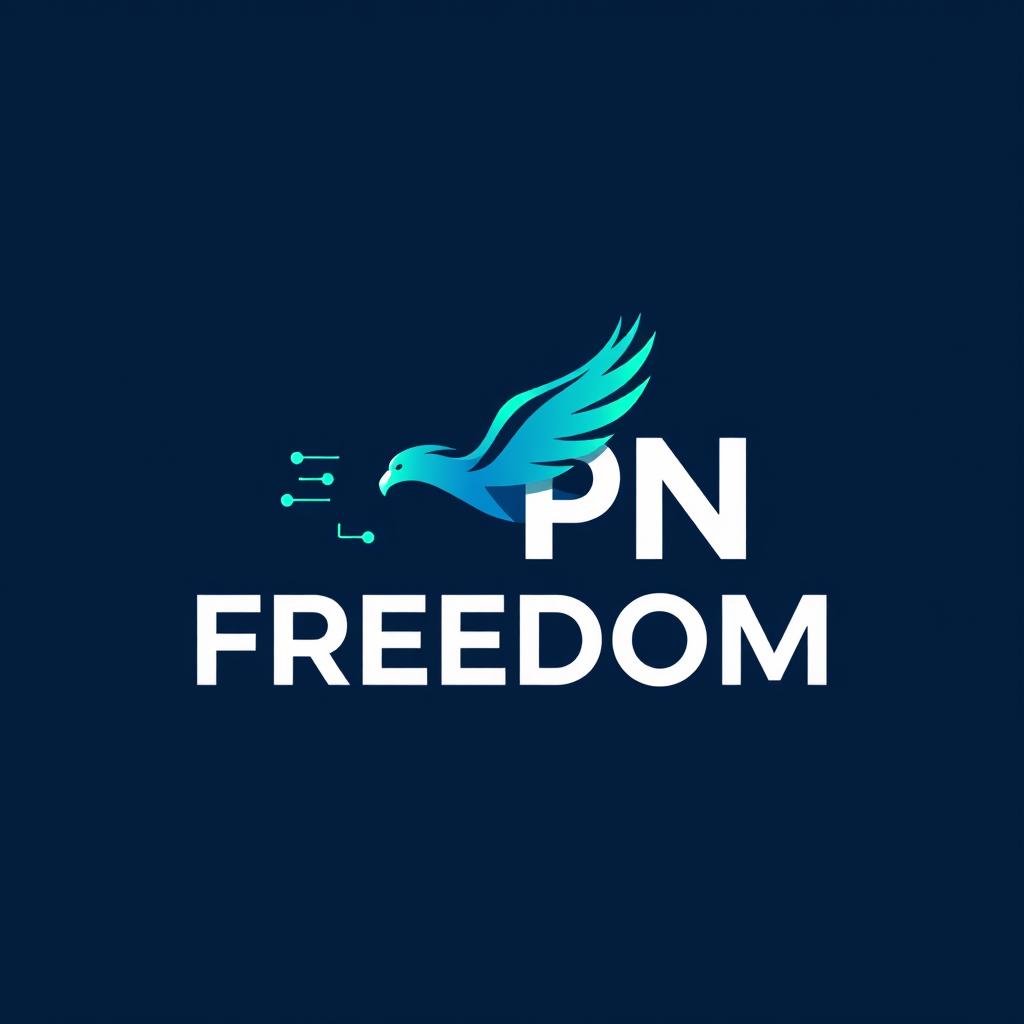 A sleek and modern logo design for a VPN service named 'VPN FREEDOM'