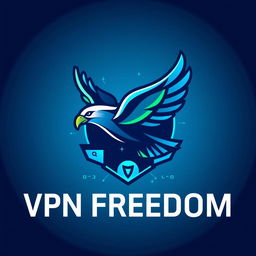 A sleek and modern logo design for a VPN service named 'VPN FREEDOM'