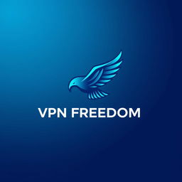 A sleek and modern logo design for a VPN service named 'VPN FREEDOM'