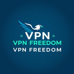 A sleek and modern logo design for a VPN service named 'VPN FREEDOM'