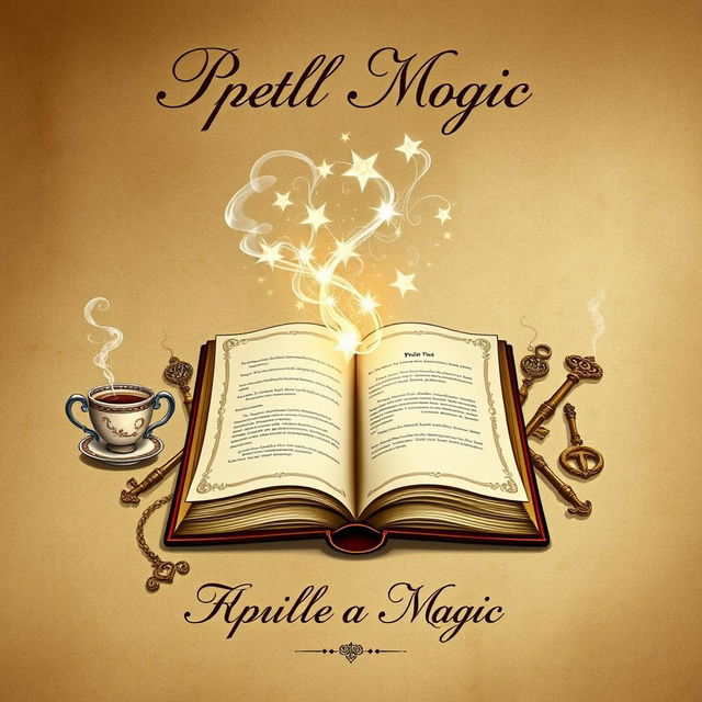 An enchanting book cover that harmoniously blends elements of magic with Victorian aesthetics