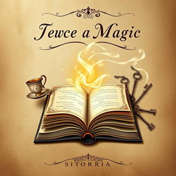 An enchanting book cover that harmoniously blends elements of magic with Victorian aesthetics