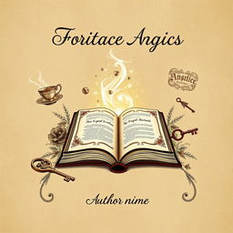 An enchanting book cover that harmoniously blends elements of magic with Victorian aesthetics