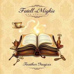 An enchanting book cover that harmoniously blends elements of magic with Victorian aesthetics
