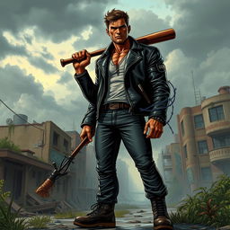 A character inspired by the comic book series, depicted as a tall, muscular man with brown skin and a confident smirk
