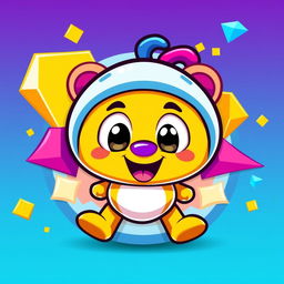 A vibrant and stylized Dwekki icon, showcasing a cute, cartoonish character with oversized features, bright colors, and an expressive face