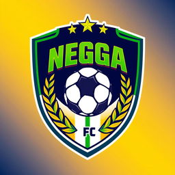 A vibrant and modern football team crest for 'Negga FC'