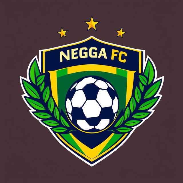 A vibrant and modern football team crest for 'Negga FC'