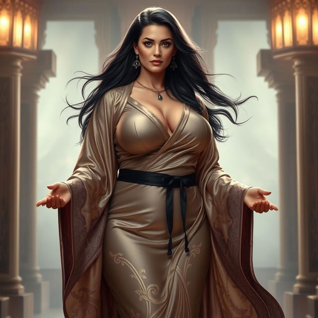 A voluptuous priestess of reincarnation, prominently featuring her big thick ass and large breasts