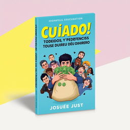A high-definition book cover design for a financial education book titled 'Cuidado! Todos Querem Seu Dinheiro' by Josué Just