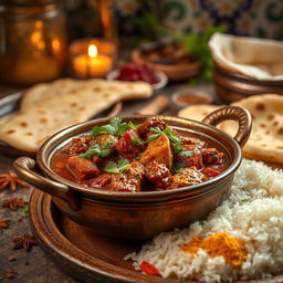 A delicious and aromatic Pakistani gosht curry, featuring tender pieces of marinated meat cooked in a rich and spicy gravy