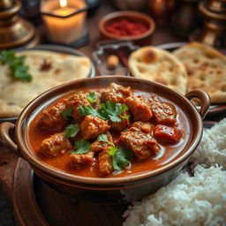 A delicious and aromatic Pakistani gosht curry, featuring tender pieces of marinated meat cooked in a rich and spicy gravy