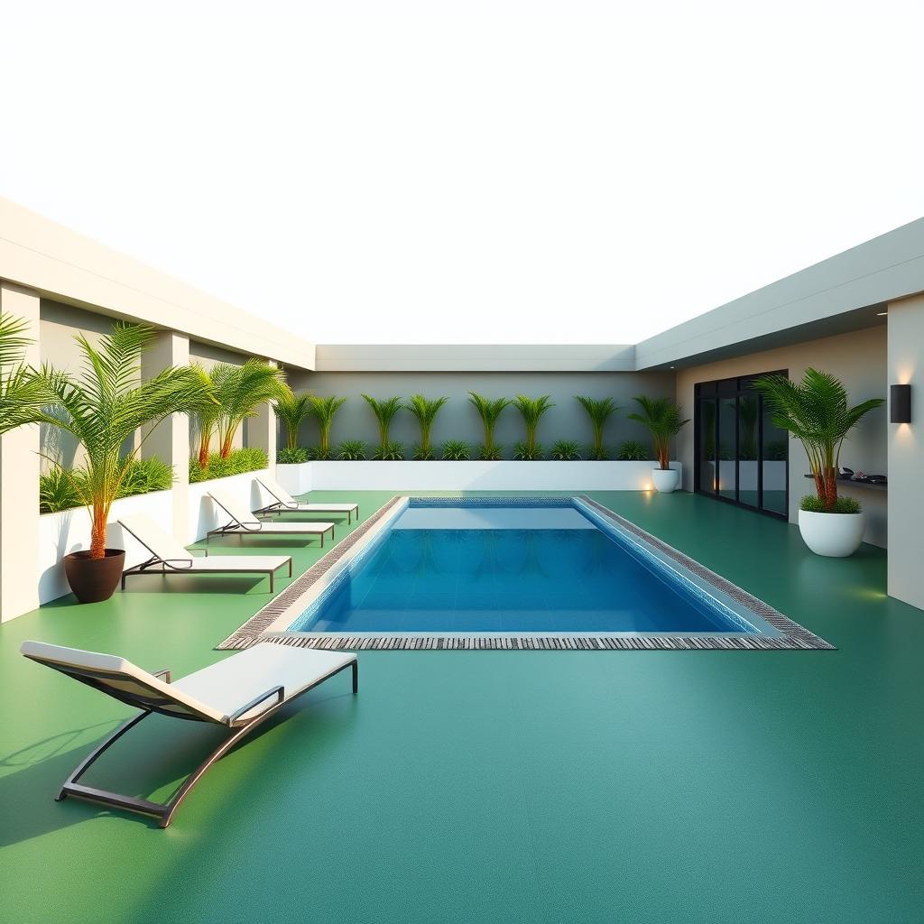 A rooftop terrace designed to reflect the dimensions and perspective of the uploaded photo, featuring a modern swimming pool