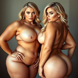 A vibrant portrayal of stunning women with impeccable facial features and curvaceous bodies