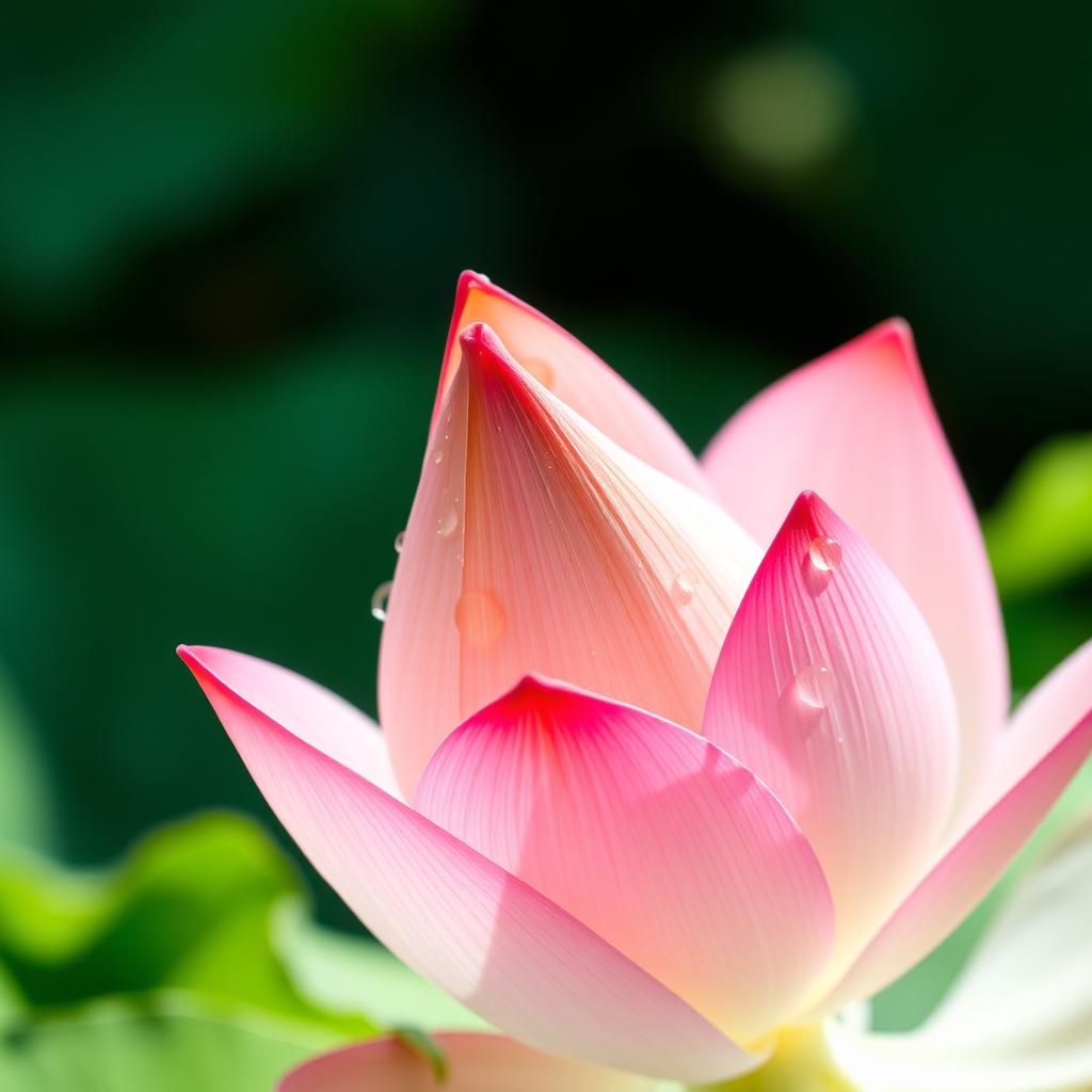 A close-up image of a beautiful lotus bud, showcasing its delicate petals and vibrant colors