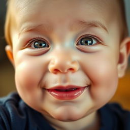 A close-up portrait of a baby with pinkish lips, full of life and vitality