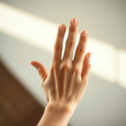 A realistic depiction of a human hand in a natural and relaxed position