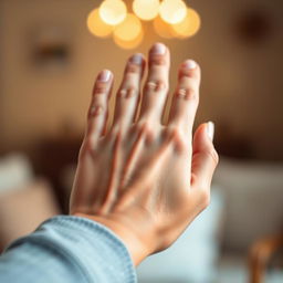 A realistic depiction of a human hand in a natural and relaxed position