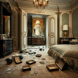 A luxurious house interior after a robbery