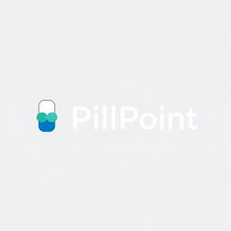 A modern and professional logo design for a medical and health service app named 'PillPoint'