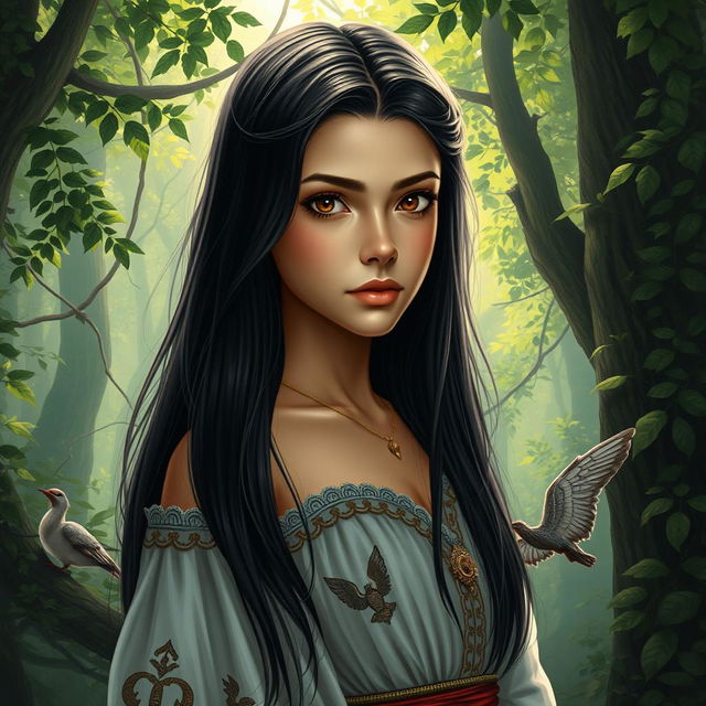 A fantasy book cover showcasing a 17-year-old girl who is the daughter of Athena