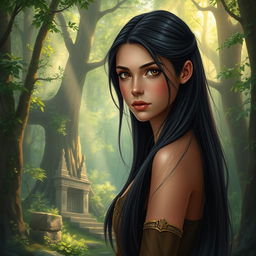 A fantasy book cover illustrating a captivating 17-year-old girl who is the daughter of Athena