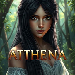 A fantasy book cover featuring a 17-year-old girl who is the daughter of Athena