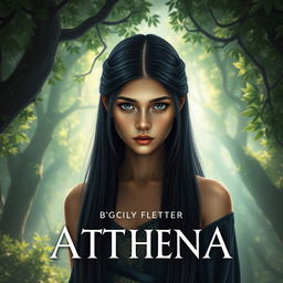 A fantasy book cover featuring a 17-year-old girl who is the daughter of Athena