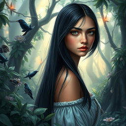 A fantasy book cover featuring a stunning 17-year-old girl, the daughter of Athena