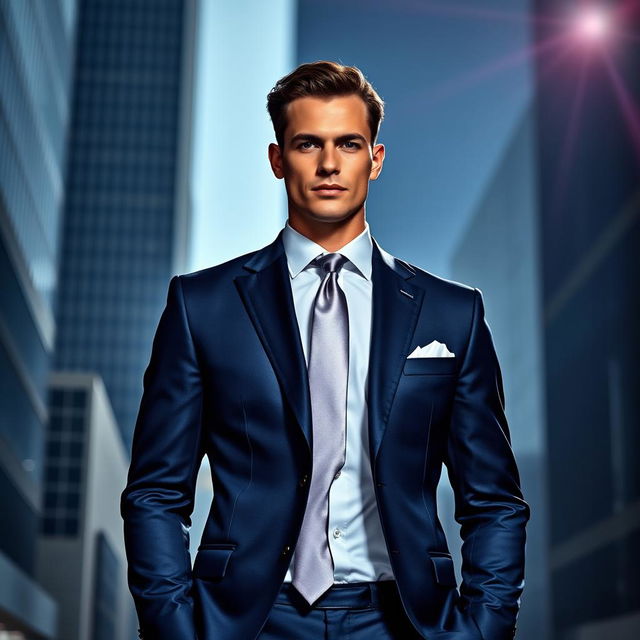 A sharply tailored suit, showcasing a sophisticated design with a tailored fit