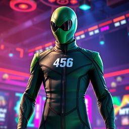 A reimagined uniform for a character from the Squid Game, featuring a sleek and modern design