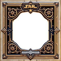 A detailed collector card inspired by Grand Admiral Thrawn from Star Wars, featuring a sophisticated design that reflects his character