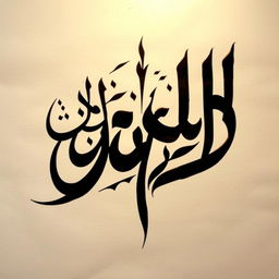 A beautifully merged calligraphy piece, showcasing the elegant strokes of two distinct calligraphic styles intertwined seamlessly