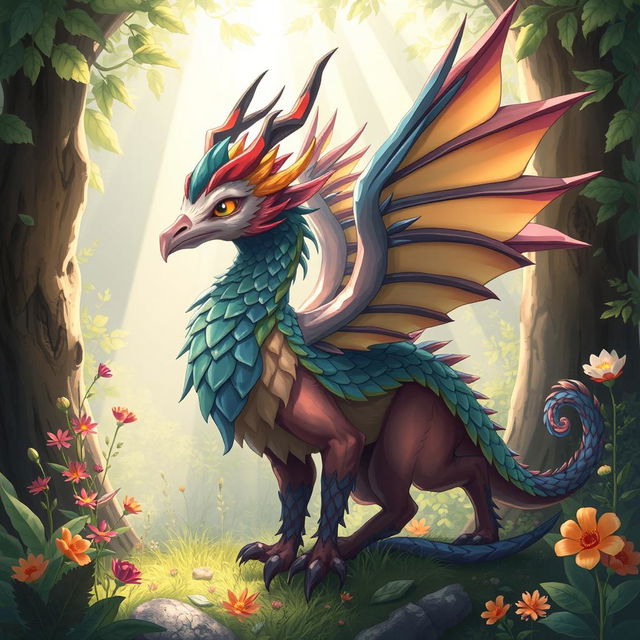 An illustration of a mythical creature inspired by the concept of 'Razakar Shabok', featuring a unique and imaginative design