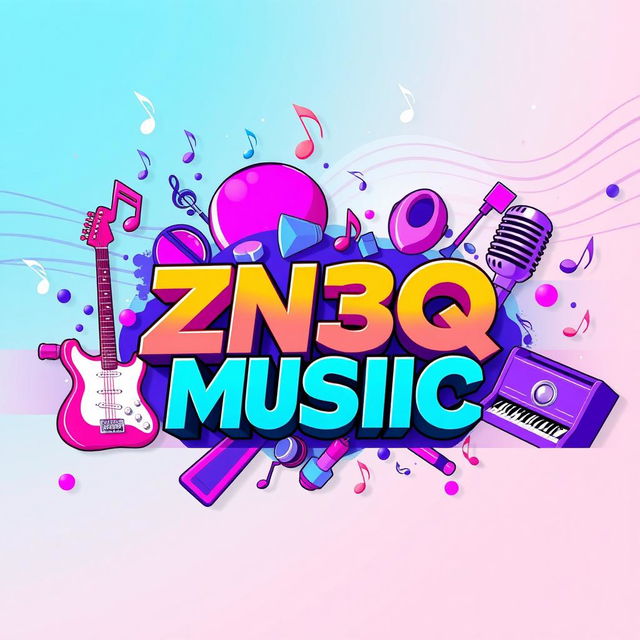 A vibrant and colorful vector illustration for a YouTube cover image themed around music