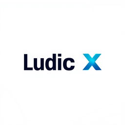 A modern and sleek logo design for 'LudicX OS', featuring a bold, stylized letter 'L' integrated with a digital theme to reflect innovation and technology