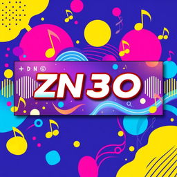 A vibrant and engaging YouTube cover image designed for a music-themed channel featuring the text 'ZN3Q MSIC'