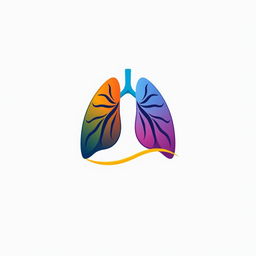 A creative logo design featuring the human lungs and diaphragm, artfully intertwined to symbolize harmony and health