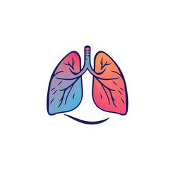A creative logo design featuring the human lungs and diaphragm, artfully intertwined to symbolize harmony and health