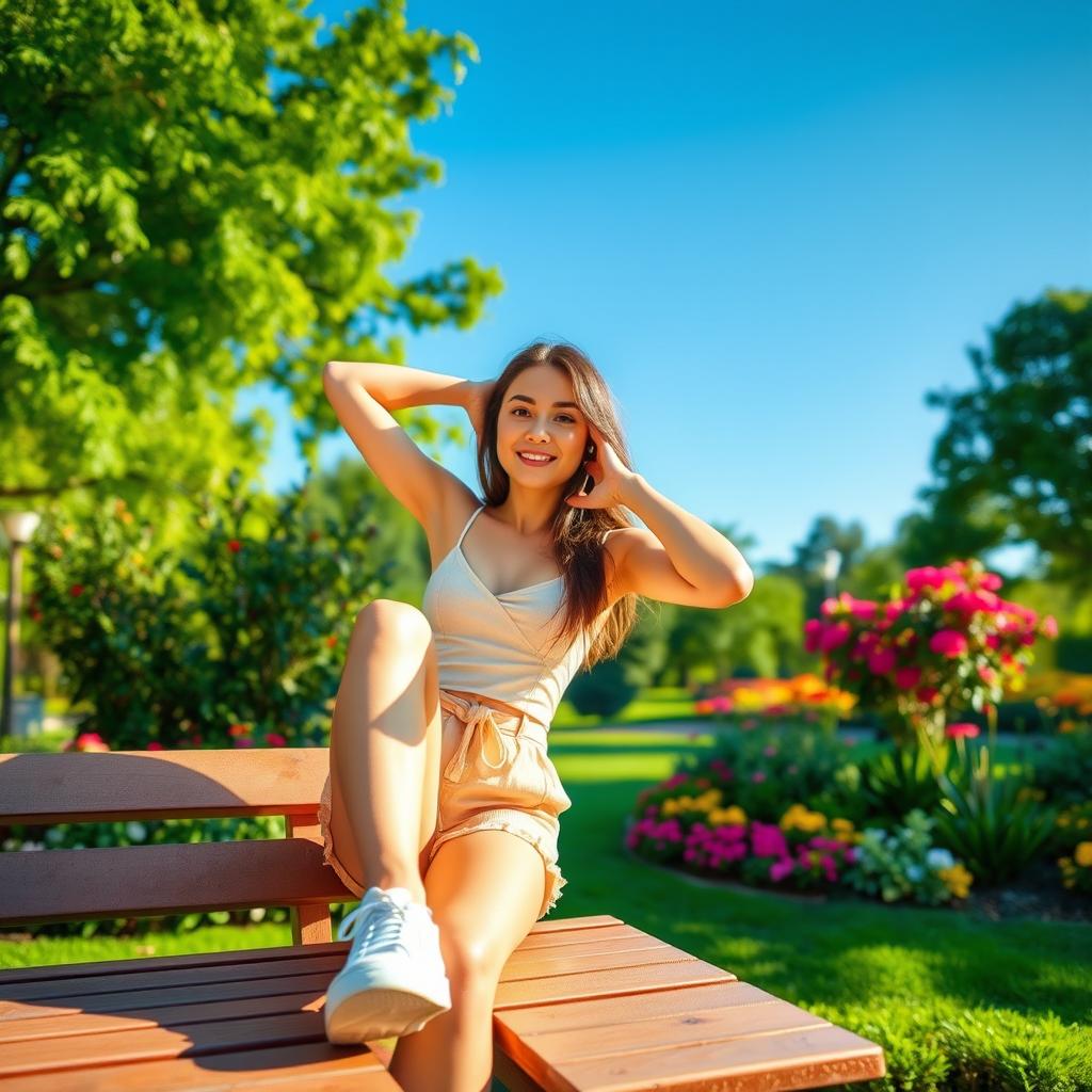 A stunning outdoor scene featuring a person with a dynamic pose