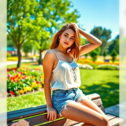 A stunning outdoor scene featuring a person with a dynamic pose