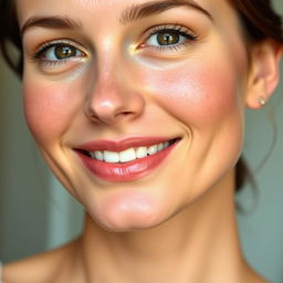 A close-up portrait of a person with beautiful, naturally enhanced facial features